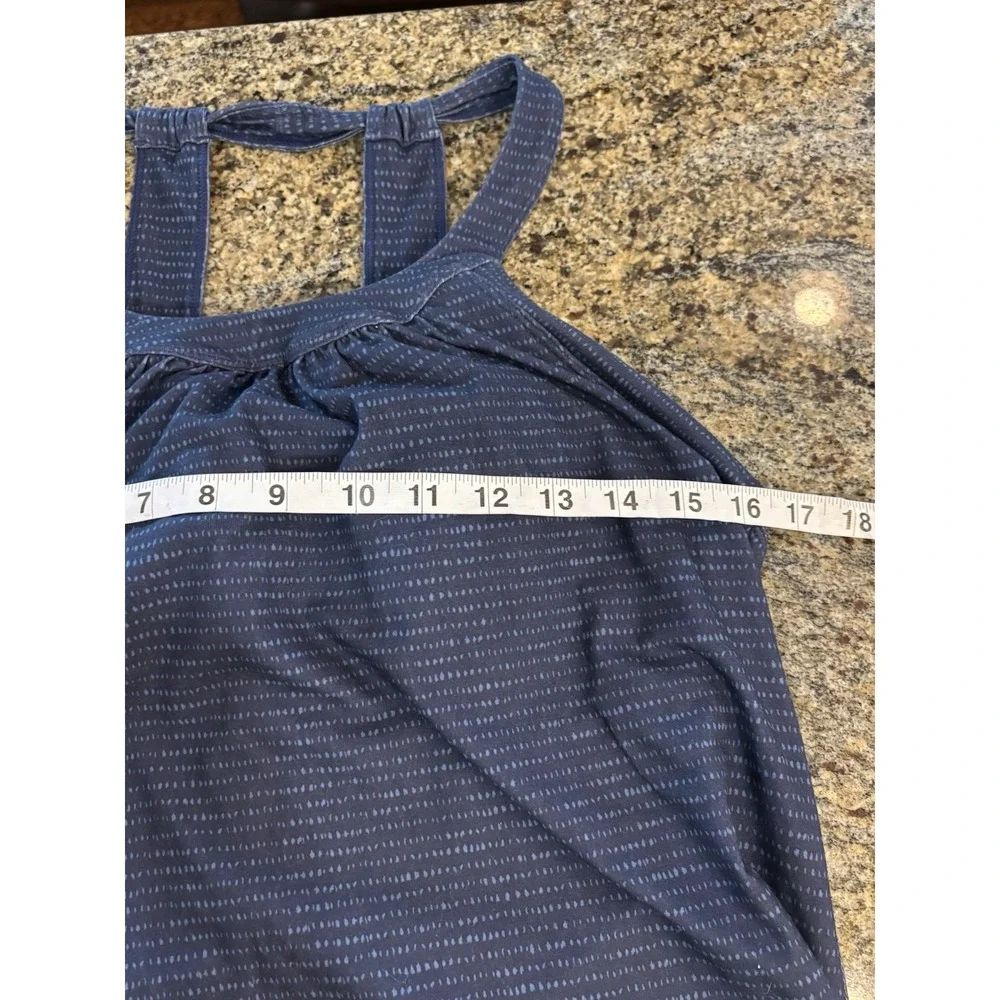 NWT Prana Cantine Athletic Dress Blue Anchor Sea Spray Size L Removable Bra Pads